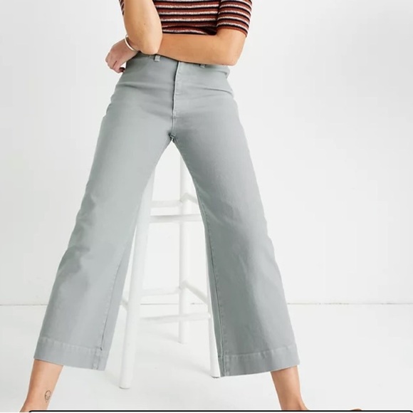 Madewell size 27 tan wide leg crop pants - Picture 2 of 8